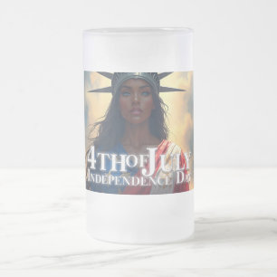 Lady Liberty Reimagined - Ein neues Gesicht der Fr Mattglas Bierglas
