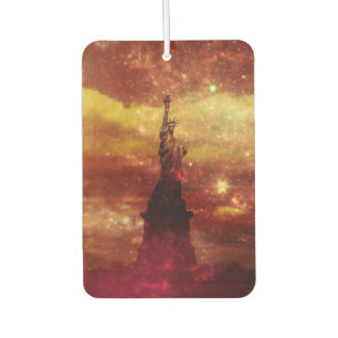 Lady Liberty rote und gelbe Sterne Autolufterfrischer