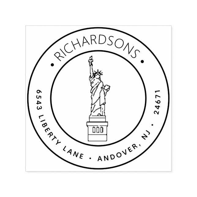 Lady Liberty Rücksendeadresse Permastempel (Design)