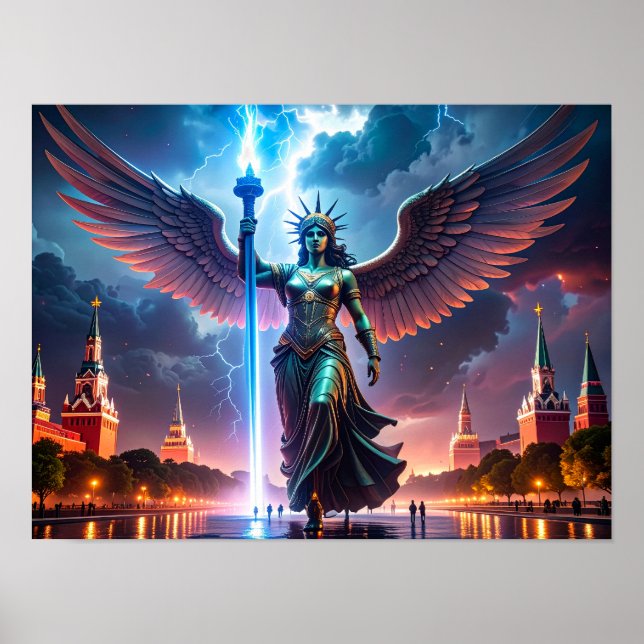 Lady Liberty says to Russia - Let Go of USA Poster (Vorne)