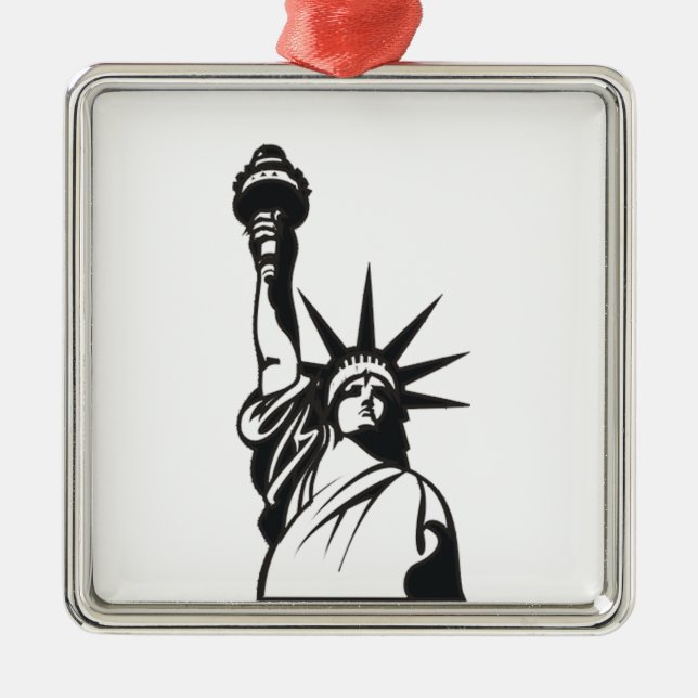 Lady Liberty Silbernes Ornament (Vorne)
