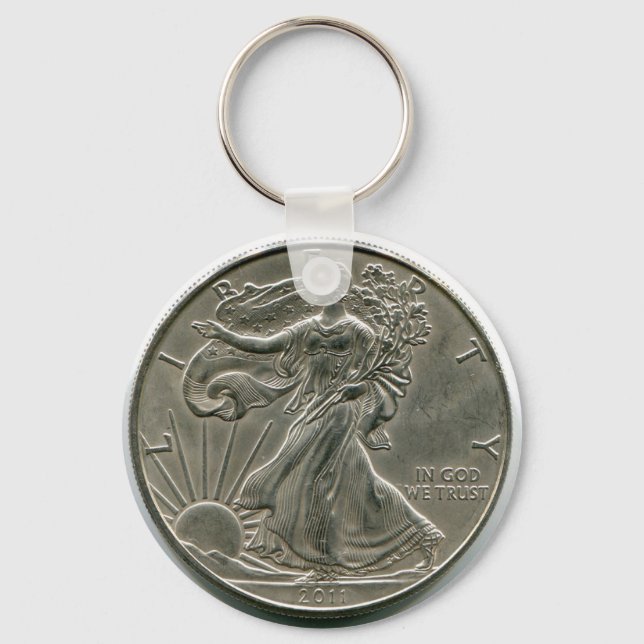 Lady Liberty Silver Dollar Schlüsselkette Schlüsselanhänger (Vorderseite)