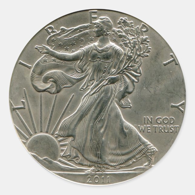 Lady Liberty Silver Dollar Sticker (Vorderseite)