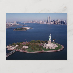 Lady Liberty & Twin Towers World Trade Center NYC Postkarte