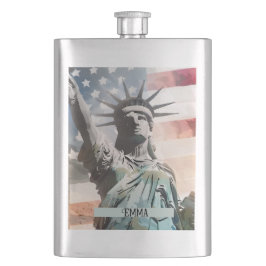 Lady Liberty und der Individuelle Name der amerika Flachmann