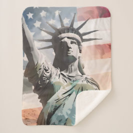 Lady Liberty und die amerikanische Flagge Sherpadecke