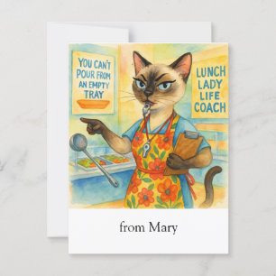 Lady Life Coach zum Mittagessen bei Cat Cafeteria  Postkarte