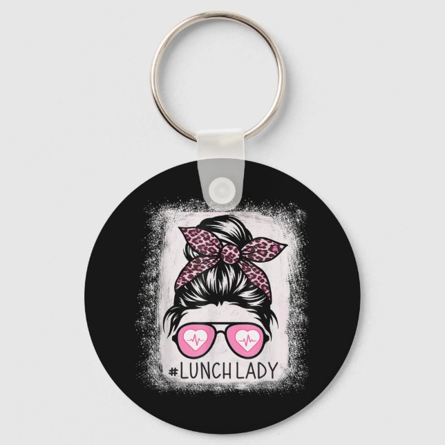 Lady Life gebleicht Shirts Pink Leopard Messy Schlüsselanhänger (Vorderseite)