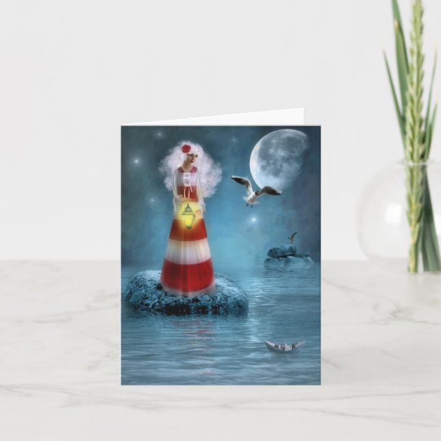 Lady Lighthouse Feiertagskarte (Vorderseite)