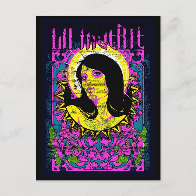 Lady lila postkarte (Vorderseite)