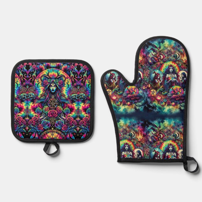 Lady Lilith Vanity Ofenhandschuh & Topflappen-Set (Vorderseite)