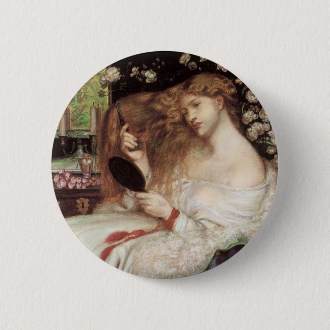 Lady Lilith von Rossetti, Vintage viktorianisches  Button (Vorderseite)