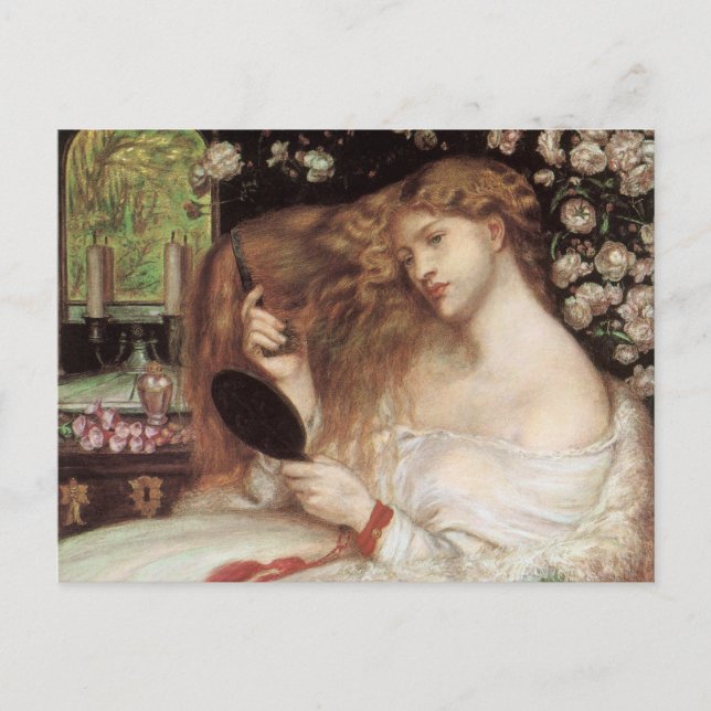 Lady Lilith von Rossetti, Vintager Viktorianischer Postkarte (Vorderseite)