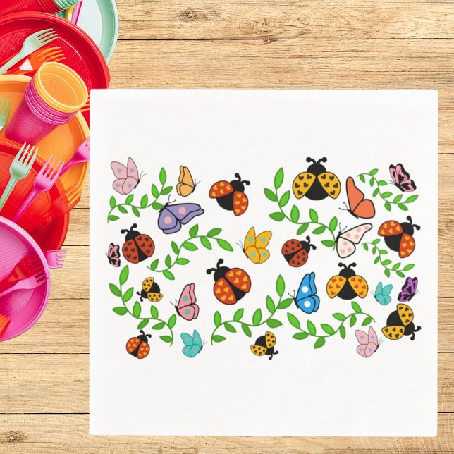 Lady Lovebug und Butterflies Party Serviette (Von Creator hochgeladen)