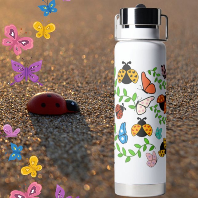 Lady Lovebug und Schmetterlinge Wasserflasche Trinkflasche (Von Creator hochgeladen)