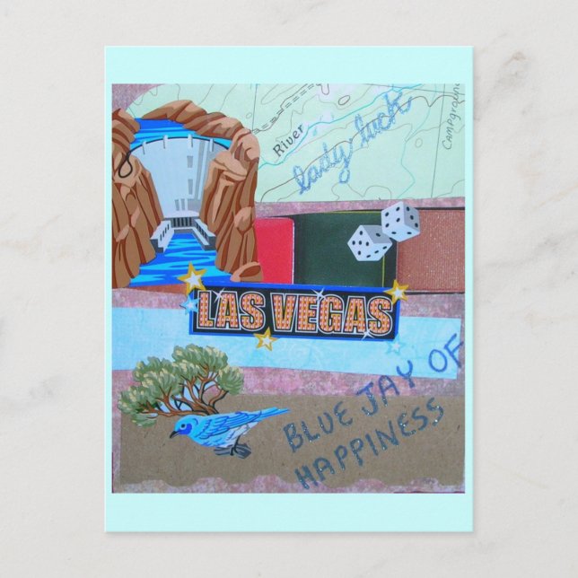 Lady Luck Collage Postkarte (Vorderseite)