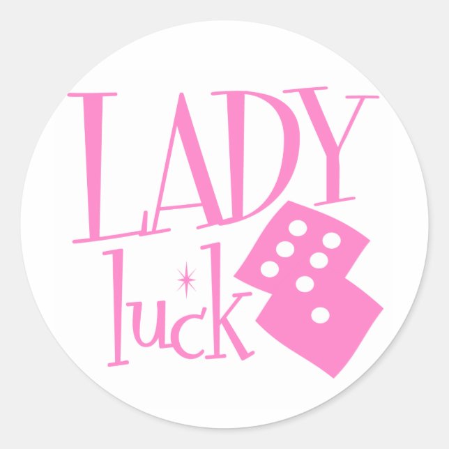 Lady Luck Dice Runder Aufkleber (Vorderseite)