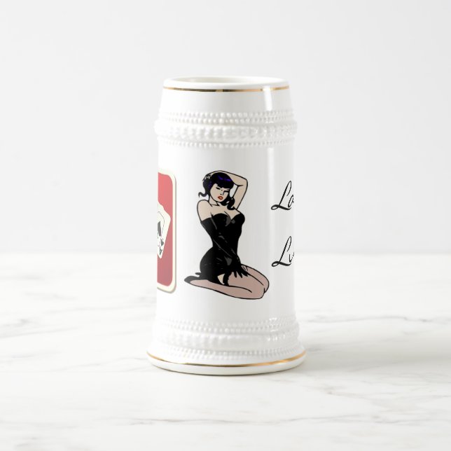 Lady Luck Poker Stein Bierglas (Mittel)