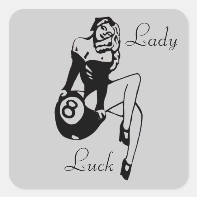 Lady Luck Quadratischer Aufkleber (Vorderseite)