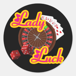 LADY LUCK RUNDER AUFKLEBER