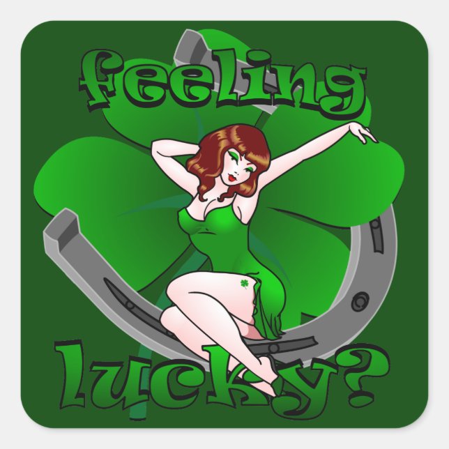 Lady Luck Stickers Lucky Charm Button-up Sticker (Vorderseite)