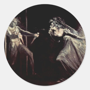 Lady Macbeth erhält die Dolche, Lady Macbeth nimmt Runder Aufkleber