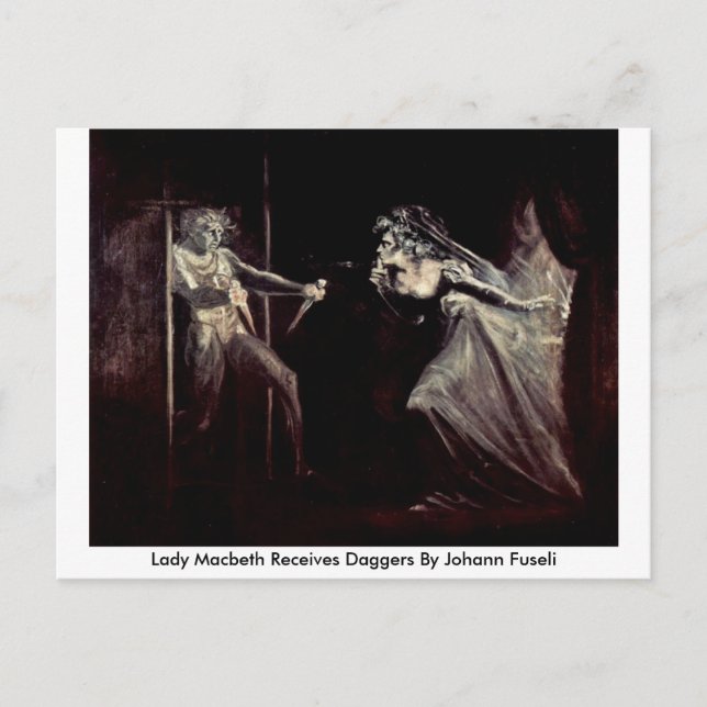 Lady Macbeth erhält von Johann Fuseli Daggers Postkarte (Vorderseite)