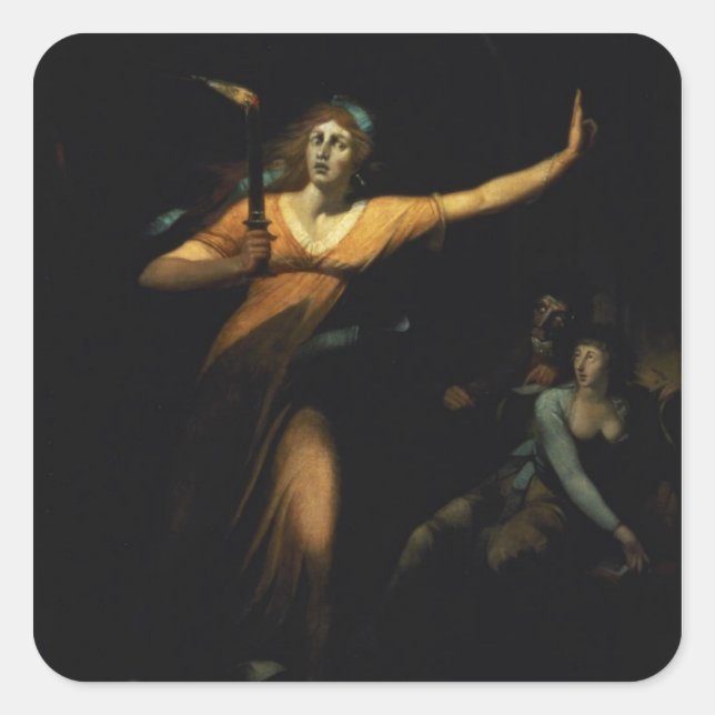 Lady Macbeth Sleepwalk, 1783 (Öl auf Leinwand) Quadratischer Aufkleber (Vorderseite)