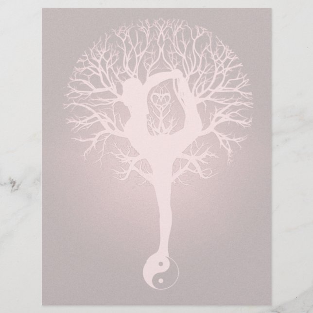 Lady macht Yoga mit rotem Hintergrund. Flyer (Vorne)