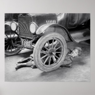 Lady Mechanic, 1920. Altes Foto Poster