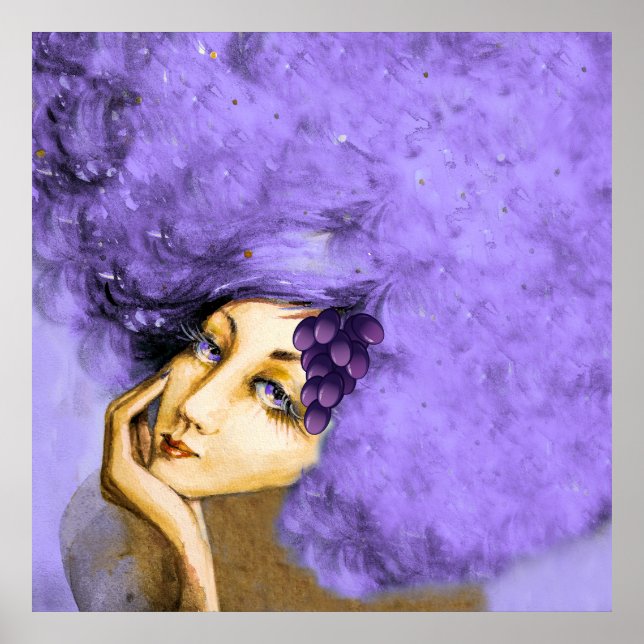 Lady Merlot Art Poster (Vorne)