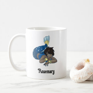 Lady Mermaid individuelle Name Kaffeetasse