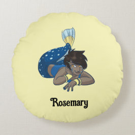 Lady Mermaid individuelle Name Rundes Kissen