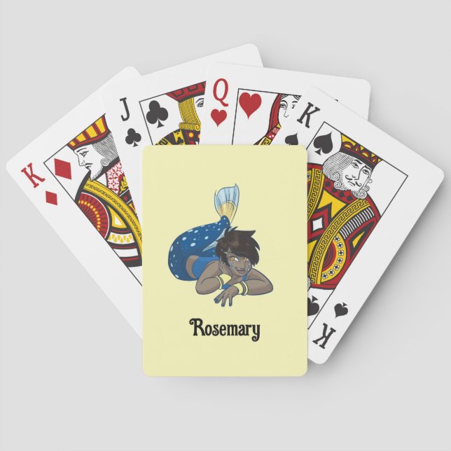 Lady Mermaid individuelle Name Spielkarten (Rückseite)