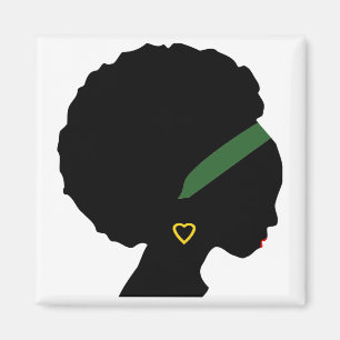 Lady mit Afro-Silhouette Magnet