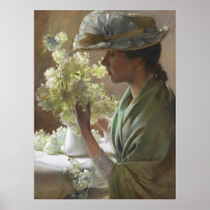 Lady mit Bouquet von Charles Courtney Curran Poster