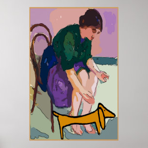 Lady mit Dackel Poster