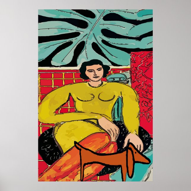 Lady mit Dackel Poster (Vorne)