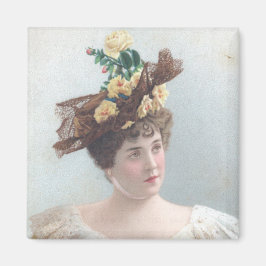 Lady mit dem Gelben Rosenhut Magnet