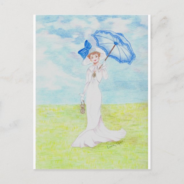 Lady mit der goldenen Fibel Postkarte (Vorderseite)