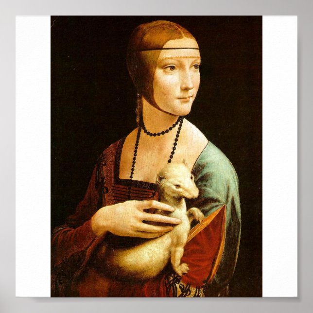 Lady mit einem Ermine von Leonardo Da Vinci c. 149 Poster (Vorne)