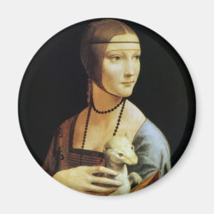 Lady mit einem Ermine von Leonardo da Vinci Magnet
