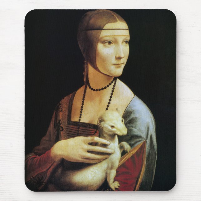 Lady mit einem Ermine von Leonardo da Vinci Mousepad (Vorne)