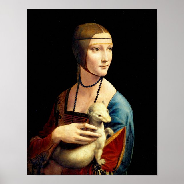 Lady mit einem Ermine von Leonardo Da Vinci Poster (Vorne)