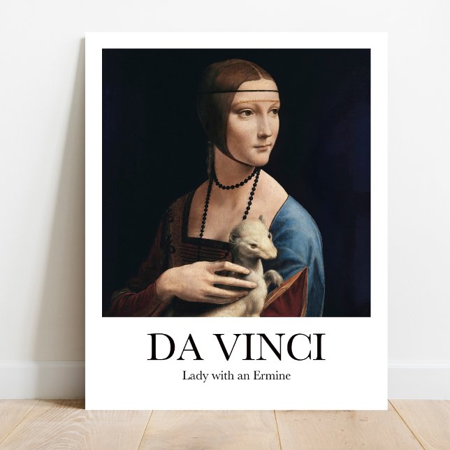 Lady mit einem Ermine von Leonardo Da Vinci Poster (Own a piece of history! ️ Da Vinci's Lady with an Ermine. Museum-quality poster)