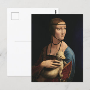 Lady mit einem Ermine von Leonardo da Vinci Postkarte