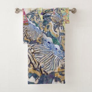 Lady mit einem Fan, Gustav Klimt Badhandtuch Set