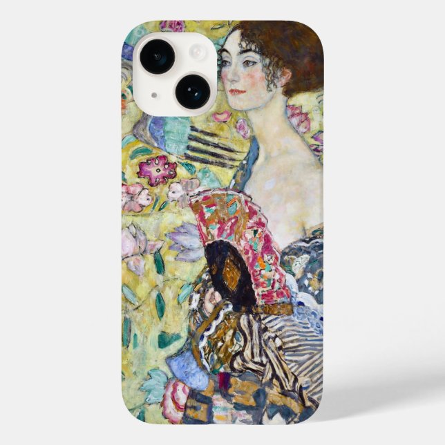 Lady mit einem Fan, Gustav Klimt Case-Mate iPhone Hülle (Rückseite)
