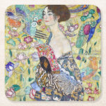 Lady mit einem Fan, Gustav Klimt Rechteckiger Pappuntersetzer<br><div class="desc">Gustav Klimt (14. Juli 1862 - 6. Februar 1918) war ein österreichischer symbolischer Maler und einer der prominentesten Mitglieder der Wiener Sezessionsbewegung. Klimt ist bekannt für seine Gemälde, Wandgemälde, Skizzen und andere Kunstobjekte. Neben seinen figurativen Werken, die Allegorien und Portraits enthalten, malte er Landschaften. Unter den Künstlern der Wiener Sezession...</div>