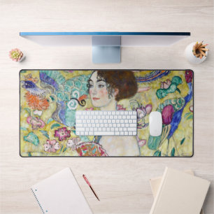Lady mit einem Fan, Gustav Klimt Schreibtischunterlage
